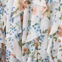 2025 Loose Floral Long Sleeve with Decorative Layered V-Neck Summer Novelty Simple Temperament Shirt for Women - details 12