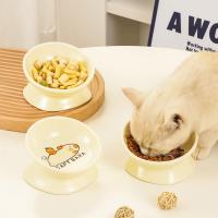 Cuenco de cerámica para gatos, cuenco de alimentación de comida para perros con boca inclinada antivuelco, contenedor de agua antideslizante de gran capacidad para beber para mascotas - details 3