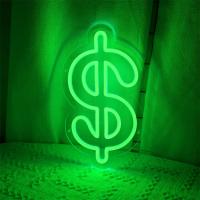 Letrero de neón para dinero, luz decorativa multiusos para colgar en la pared, letrero de dólar, luz de neón, decoración de habitación, decoración de regalo de Navidad, lámpara de mano - details 1