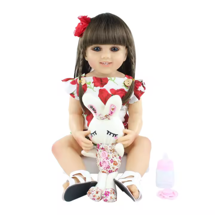 BZDOLL-Muñeca Reborn realista para niñas, juguete de 55 CM y 22 pulgadas, cuerpo de silicona suave completo, encantador, regalo de Navidad - 1