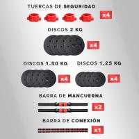 Juego de Mancuernas Ajustables 2 en 1 Pesas de 10kg a 40kg Barra Recta Ajustable y Antideslizante - details 10