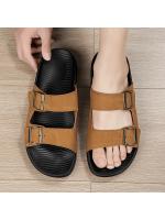 Nuevas sandalias cómodas de verano para hombre, zapatillas de exterior con suela gruesa y hebilla de cinturón, zapatillas de casa de exterior con suela gruesa para hombre - details 6