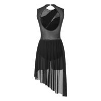 Elegante Traje de Patinaje de Hielo para Mujeres Leotardo de Ballet de Malla Transparente sin Mangas Traje de Baile Lírico Contemporáneo - details 102