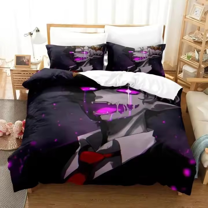 Juego de Ropa de Cama 3D Ranboo Cubierta de Edredón, Funda de Almohada, Acolchado de Rey y Reina Tamaño Comodidad para Hombres y Mujeres - 1