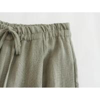 - Primavera Verano 2025 Moda Mujer Chaleco Cuello Alto con Cinturón Sin Mangas + Pantalones Largos de Pierna Ancha de Cintura Alta - details 19