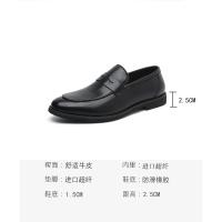 Mocasines de cuero estilo británico casual negro con un pedal y gorro. - details 1