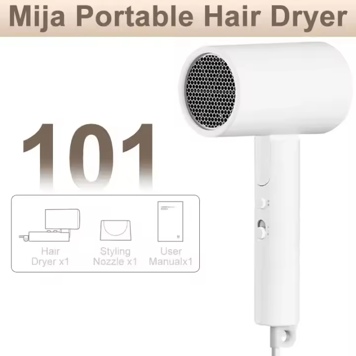 Secador de Cabello Portátil Mijia Secado Rápido, Profesional, Plegable, 1600w, 50 Millones de Lons Negativos Cuidado del Cabello para Viajar en Casa - 1