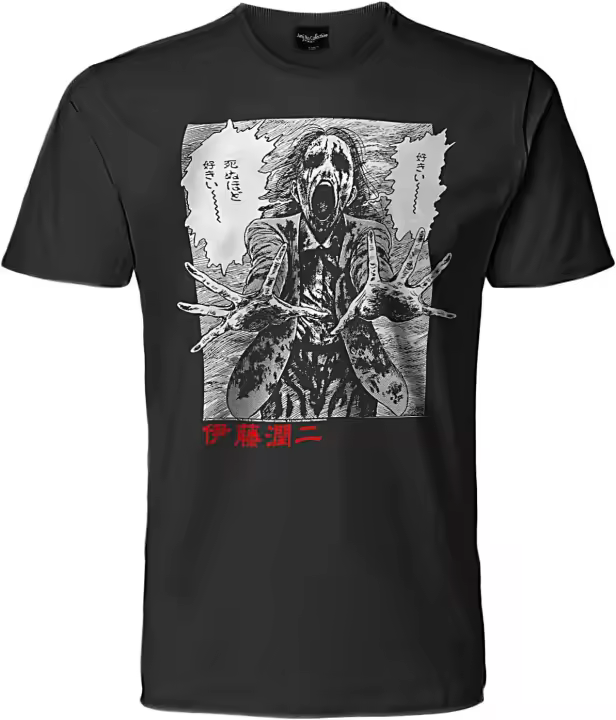 Camiseta Modelo Ghoul de Junji Ito Impresión Frontal Manga Anime de Terror 100% Algodón Unisex - 1