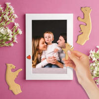 Rompecabezas de Arte de Madera de Familia de Oso Decoración de Navidad 2023 - details 4