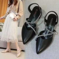 Verano poco profundo encaje tacones altos nuevas puntiagudas cerradas moda sandalias zapatos de mujer fiesta boda - details 5