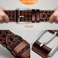 Cinturón vaquero tejido hueco deportivo informal para hombre, regalo para papá o novio - details 5