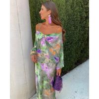 Elegante Vestido Floral de Poliéster Conjunto de Vacaciones de Alta Gama para Playa - details 4