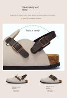 Zapatillas de corcho planas de verano para hombre y mujer, antideslizantes, con dos usos, plantilla de EVA Mary Jane Head - details 0