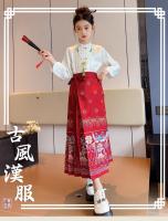 Falda Ma Mian para niñas, ropa estilo Tang, nuevo estilo de hadas de verano Hanfu, vestido súper hermoso, estilo occidental - details 1