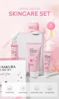 LAIKOU Sakura Kit de Cuidado de la Piel de 4 Piezas Limpiador Facial, Crema para los Ojos, Esencia de Rejuvenección, Aceite Nutritivo Herramientas de Cuidado de la Piel Facial - details 1