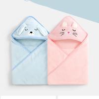 Toalla de baño para acurrucarse para bebé, manta de aire acondicionado con capucha, manta envolvente cálida para dormir, 80x80cm - details 2
