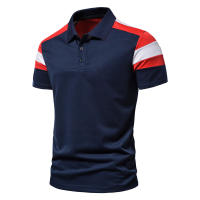 Camisetas Polo de Color Bloque para Hombres Arrival de Verano Estilo Casual Cuello Volteado Moda con Parche de Manga Corta Negocios Sociales Material Exterior Algodón - details 4