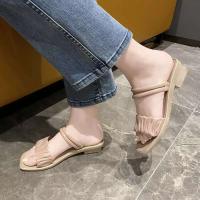 Forme a cuña los zapatos de las mujeres de los deslizadores de la moda del diseñador de las chanclas - details 8