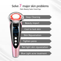 Masajeador Facial EMS con fotones LED, terapia de luz roja, cuidado de la piel, antienvejecimiento, máquina de estiramiento Facial, belleza, limpiador de poros faciales caliente y frío - details 2