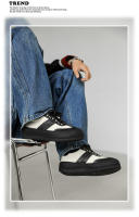 Moda cuatro estaciones negro y blanco colores contrastantes zapatos panda plataforma zapatos de junta de los hombres. - details 5
