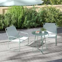 Juego de Muebles de Jardín Exterior Mesa Redonda, Sillas y Taburete de Acero con Respalones Ajustables para el Descanso - details 2