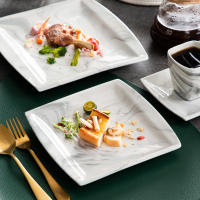 MALACASA-vajilla de porcelana gris Mármol, 30/60 piezas, con postre/sopa/plato de cena/taza/platillo, servicio para 12 - details 9