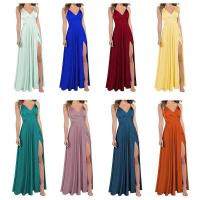Vestidos de dama de honor A-e de color verde menta para boda, vestido de fiesta con tirantes finos de satén formal, vestidos de noche con abertura lateral larga - details 5