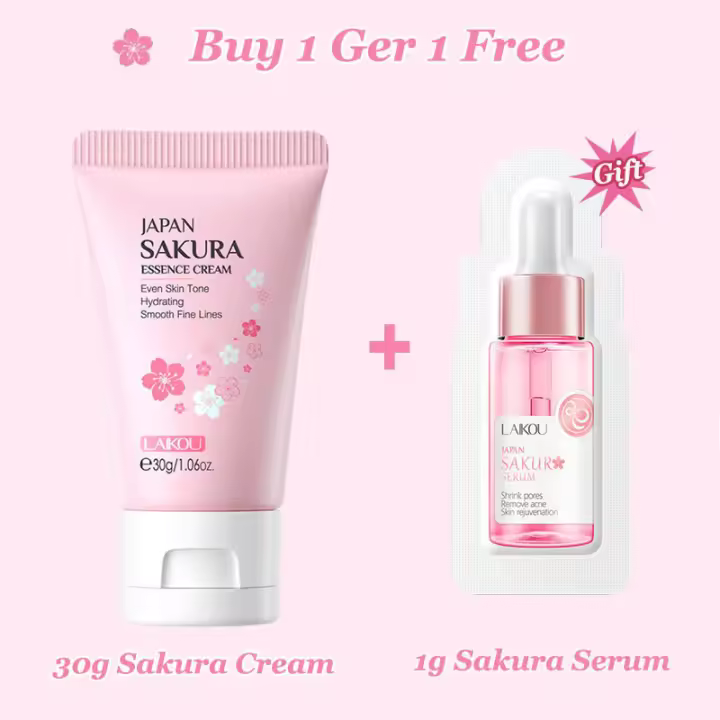 Crema facial blanqueadora Sakura, suero eliminador de arrugas, antienvejecimiento, se desvanecen, líneas finas, esencia reafirmante, vitamina C, ilumina el cuidado de la piel - 1