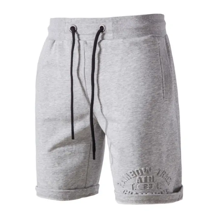 Liquidación, pantalones deportivos de color sólido con relieve de tendencia de calle británica de verano para hombres, pantalones cortos casuales de rizo lavados - 1