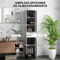 2 Puertas y Estantes Ajustable Auxiliar Morno Anti-vuelco 34x32x170 cm Blanco - details 3