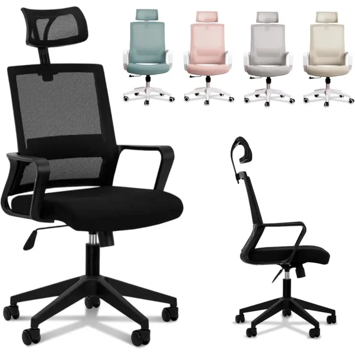 Ergonomica - Silla Oficina Ajustable y Reclinable con Soporte Lumbar, Reposacabezas Ajustable, - 1