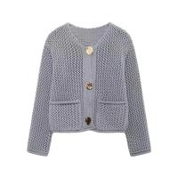 TRAF Pantalones de Punto para Mujer Otoño-Invierno Suéter Casual con Botones Largos - details 8