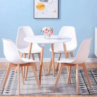 Juego de sillas de comedor medievales nórdicas con patas de madera maciza para sala de estar, comedor, dormitorio, estudio, blanco, negro, gris, 4 Uds. - details 9
