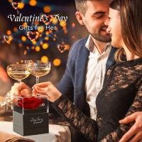 Caja de Regalo Hecha A Mano con Flor de Rosa Eterna con cuello, te amo para Su Esposa Novia en Cumpleaños Aniversario - details 1