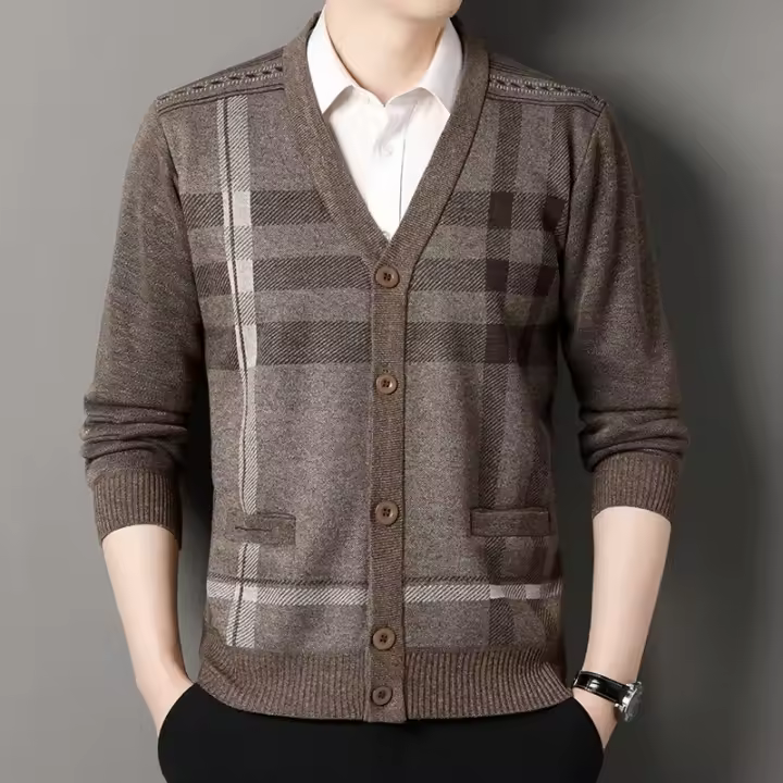 Suéter de punto Retro para hombre, cárdigan informal a la moda con botones, chaqueta de lana, sudadera con capucha de otoño e invierno - 1