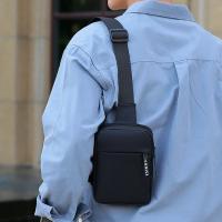 Bolso de pecho Oxford para hombre, bolso de hombro tipo bandolera multifuncional de Color sólido, bolso de cintura deportivo ajustable de estilo coreano - details 7