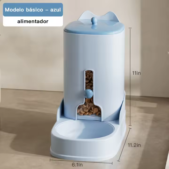 Alimentador Automático de Mascotas Bol para Alimentación de Gatos y Perros de Plástico Transparente - 1