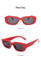 Gafas de sol cuadradas negras para mujer, gafas de sol rectangulares pequeñas, espejo transparente graduado para mujer - details 9