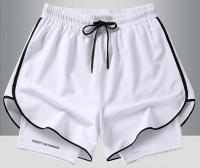 Pantalones cortos deportivos 2 en 1 para hombre, para correr rápido, gimnasio con bolsillos para exterior - details 4