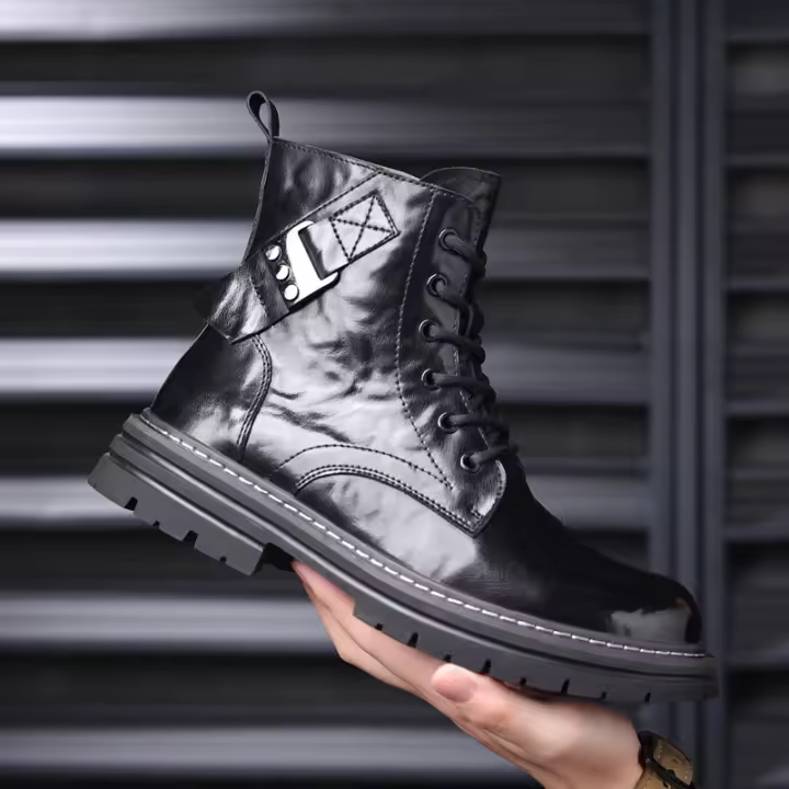Cuero Piel de vaca Forro polar Botas cálidas para hombres Botas de tendencia versátiles Botas de herramientas - 1