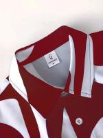 Conjunto Casual de Verano Camiseta y Pantalones de Poliéster 100% Cuello de Lengua, Tela Tejida No Elástica Impresión a Rayas Irregulares Ajuste Regular 120g/m² - details 7