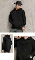 Nueva moda para hombre, camisa informal holgada de manga larga de calle de otoño e invierno, top de lana con capucha amarilla - details 9