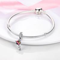 Dijes de la serie Floral en plata de ley 100% auténtica para mujer, joyería fina, pulsera y brazaletes de cumpleaños, material: metal principal - details 4
