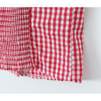 Top corto de algodón de verano 2025 con botones delanteros, camiseta sin mangas a cuadros negros y rojos para mujer - details 20