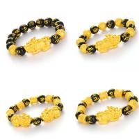 Pulsera de Obsidiana Pixiu Feng Shui Joyería de Dios Budista Amuleto de Buena Suerte para Hombres y Mujeres Joyería de Cinta de Bronce y Obsidiana Hecha en China - details 2