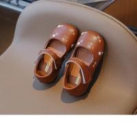 Zapatos de cuero para niños y niñas, zapatillas planas de princesa, versátiles, con flores dulces, fondo suave, antideslizantes, a la moda, novedad de otoño, 2024 - details 9