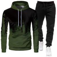 Sudaderas con capucha y pantalones de cintura elástica para hombre, conjuntos de dos piezas informales para exteriores, trajes deportivos de moda para hombre, Otoño e Invierno - details 7