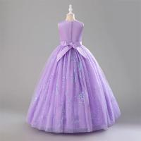Vestido largo de lujo brillante y suave con bordado de cuentas para Navidad 2024, para niñas de 4 a 14 años, desfile, vestidos de dama de honor para boda. - details 5
