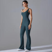 2025 Nueva Belleza ck Ropa de Entrenamiento Deportivo de Elevación de Melacotton de Una Pieza Pantalones Acampanados Yoga - details 7