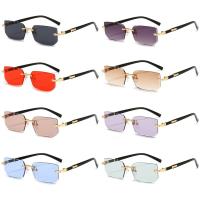 Y2K gafas de sol rectangulares sin montura, Retro, protección UV400, sin marco, mujeres y hombres - details 2